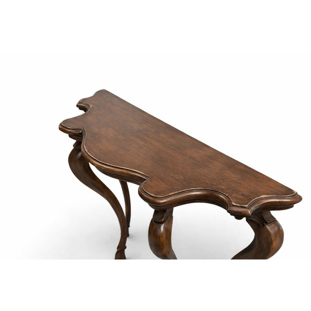 Wood 1970s Italian Carved Pine French Louis XV Style Console Tables W/ Hooves - Pair For Sale - Image 7 of 7