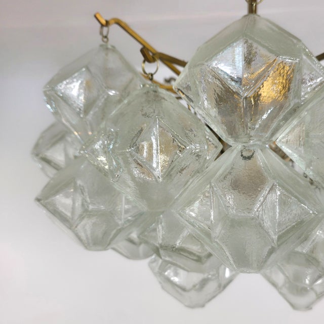Metal Mid-Century Murano Glass Pagode Chandelier from J. T. Kalmar, 1960s For Sale - Image 7 of 14