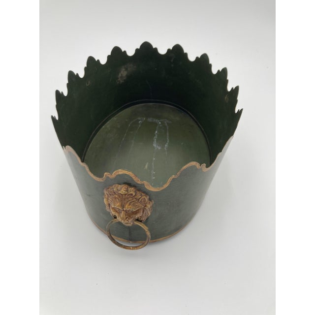 Vintage Italian Tole Cachepot Planter For Sale - Image 4 of 5