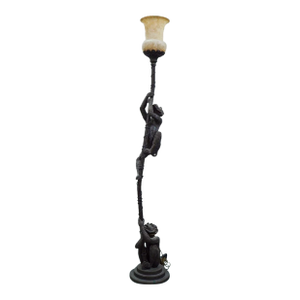 Maitland Smith Vintage Bronze Monkey Floor Lamp