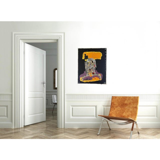 California outsider artist Christopher (Cyrstofer) Shoemaker (American, b. 1969) This painting is a mixed media on canvas...