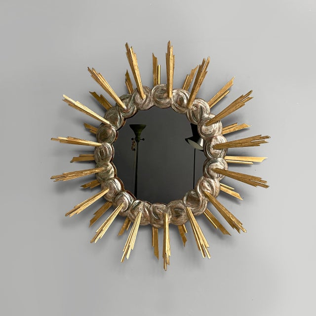 Mid-Century Modern Mid-Century Italian Modern Wooden Round Wall Mirror, 1950s For Sale - Image 3 of 17