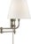 Chapman & Myers for Visual Comfort Signature Pimlico Swing Arm in Polished Nickel with Linen Shade For Sale
