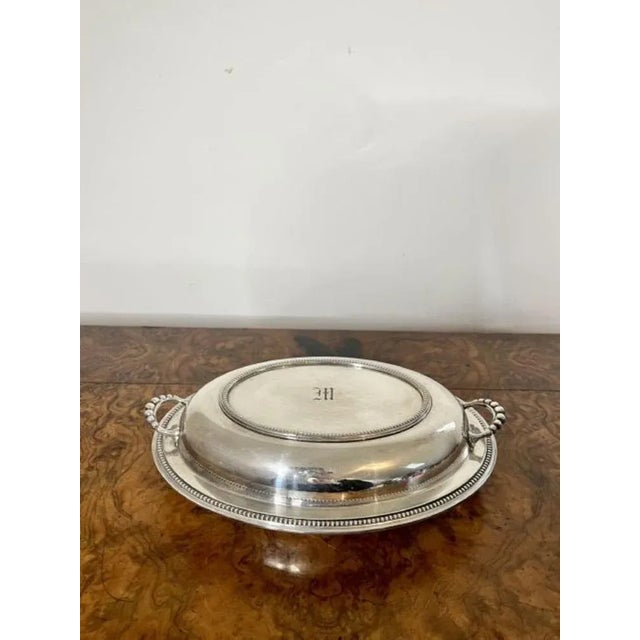 1900 - 1909 Edwardian Silver Plated Oval Entree Dish, 1900s For Sale - Image 5 of 5