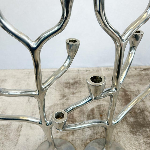 Silver Danish Modern Six Branch Candelabras, 1960s, Set of 2 For Sale - Image 8 of 12