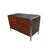 Vintage mid-century walnut office cabinet with chrome accents and faux leather top by Stow Davis. Cabinet with adjustable...