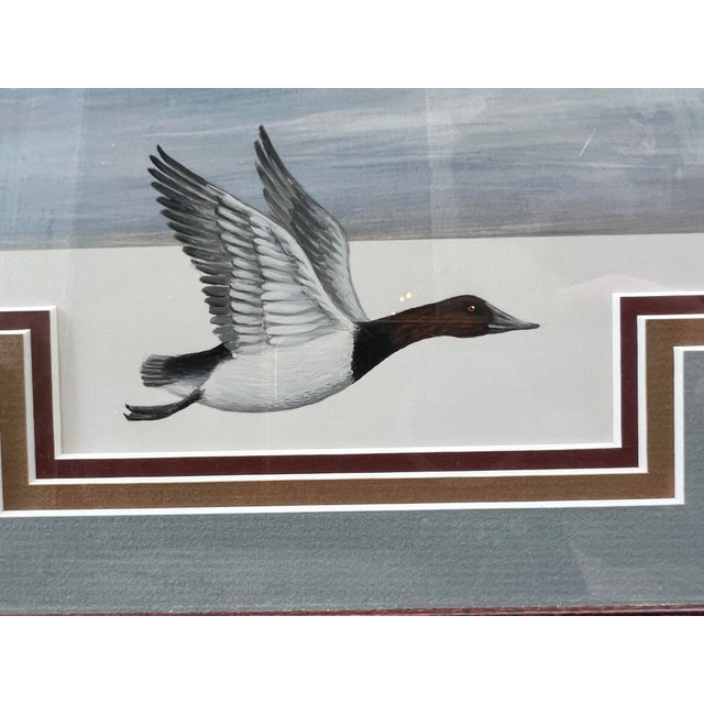 Realism Late 20th Century Ducks on Lake, Print Artist Proof. Fully Framed & Tripple Matted With Glass. Marked: 14/50 Ap For Sale - Image 3 of 7