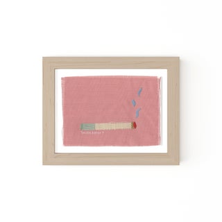 Roxanne The Seafoam Cigarette by Willa Heart in Natural Frame, Mini Art Print For Sale