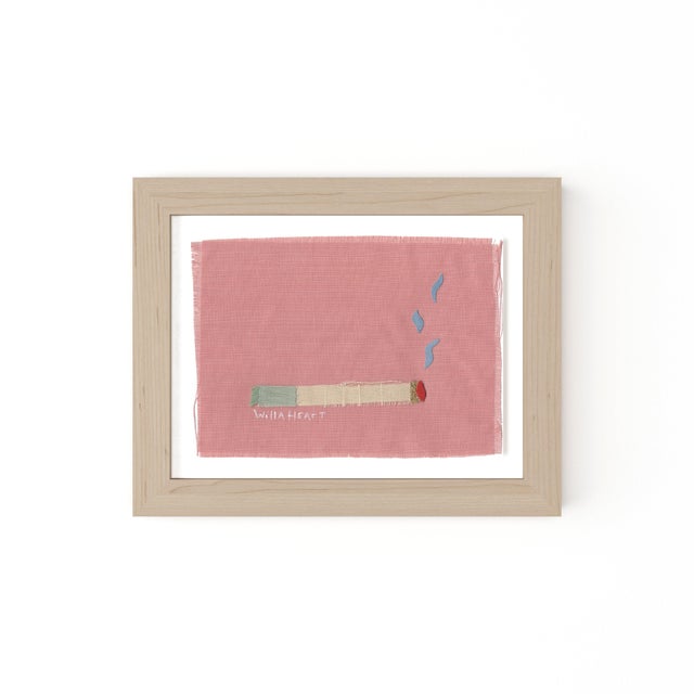 Roxanne The Seafoam Cigarette by Willa Heart in Natural Frame, Mini Art Print For Sale