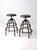 Metal Mid Century Industrial Stools Pair For Sale - Image 7 of 12