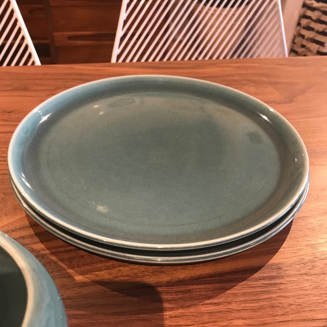 1950s Vintage Russel Wright Modern American Dinnerware in Cedar Green