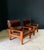 Mid-Century Modern Leather and Teak Lounge Chairs, 1960s, Set of 2 For Sale - Image 4 of 18