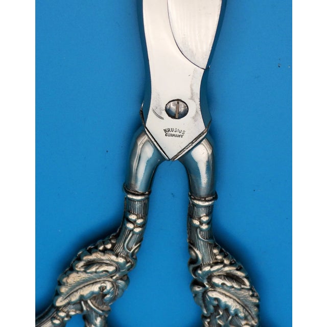 Antique Sterling Silver German Krusius Brothers Grape Shears Scissors