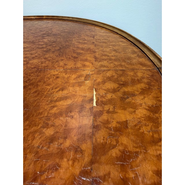 Antique Edwardian Burl Veneer Maritime Lamp Table Attributed Ocean Liner Furniture, Circa 1900 For Sale - Image 11 of 12
