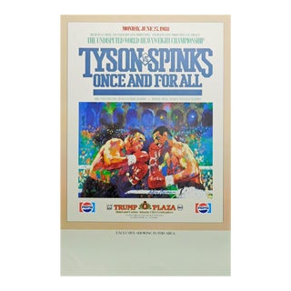 LeRoy Neiman Poster Tyson & Spinks Boxing Poster in Las Vegas 34x22 For Sale