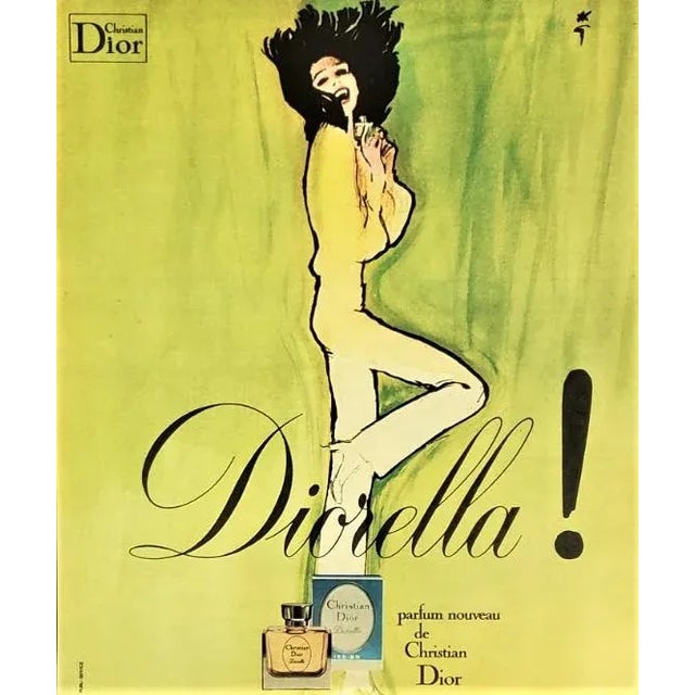 1970s 1972 French Vintage Dior Perfume Advertisement Print by Gruau For Sale - Image 5 of 5
