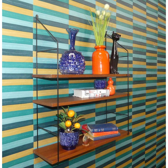 1960s Mid-Century Modern String Shelf in Walnut, 1960s For Sale - Image 5 of 12