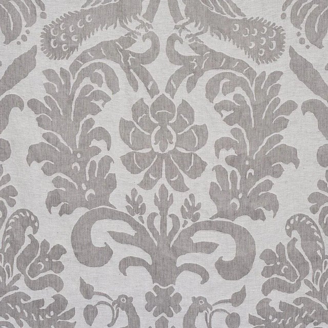 Traditional Sample - Schumacher Anna Damask Fabric in Grey For Sale - Image 3 of 4