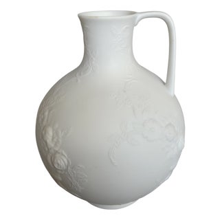 Vintage Bisque Porcelain Vase with Relief Roses from Kaiser, Germany, 1970s-1980s For Sale