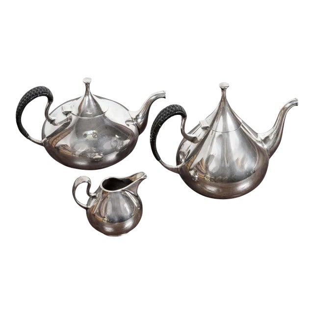 Vintage John Prip for Reed & Barton "Dimension" Tea and Coffee Set Service - 3 Pieces For Sale