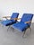 Metal Mid-Century Modern Blue Fabric Armchairs. 1950s, Set of 2 For Sale - Image 7 of 7