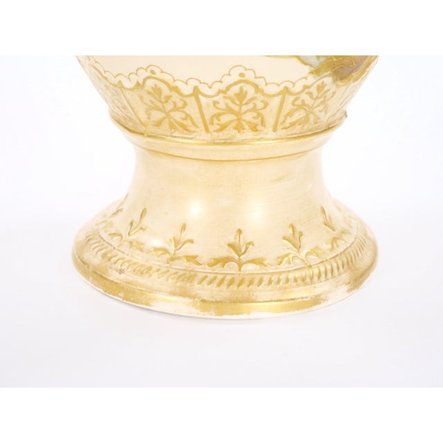 Tall Antique Hand Painted & Gilt Decorated German Porcelain Decorative Vase For Sale - Image 9 of 12