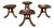 1950s Vintage Sculpted Mahogany Tripod Stools After Adolf Loos - Set of 4 For Sale