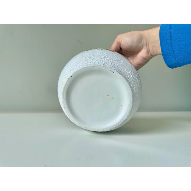 Ceramic Hand Painted Holly Textured Ceramic Bowl For Sale - Image 7 of 7