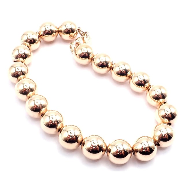 Gold Tiffany & Co. Rose Gold Ball Bead Link Bracelet For Sale - Image 8 of 12