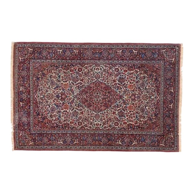 1950s Persian Kashan Rug, 4'5"x 6'9" For Sale