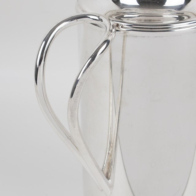 Mid-Century Modern Silver Plate Thermos Insulated Decanter by Studio Italia, 1980, Tennis Motif For Sale - Image 3 of 9