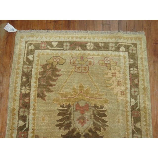Traditional Wool Turkish Oushak Runner For Sale - Image 4 of 6