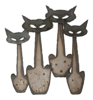 Vintage Mid Century Peter Pepper Products Metal Cats Wall Sculpture