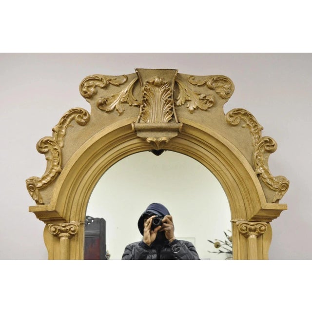 Victorian Antique American Victorian 88" Tall Hall Entry Mirror With Pedestal Plant Stands For Sale - Image 3 of 12