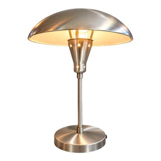 Vintage Space Age Mushroom Table Lamp | Silver Dome Ufo Lamp | Retro Metal For Sale