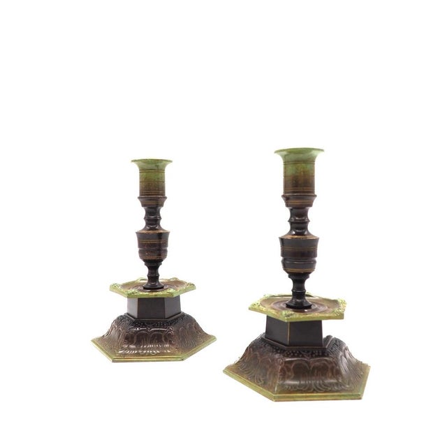 Baroque Swedish Baroque Style Candleholders by Ystad Brons, 1940s, Set of 2 For Sale - Image 3 of 8