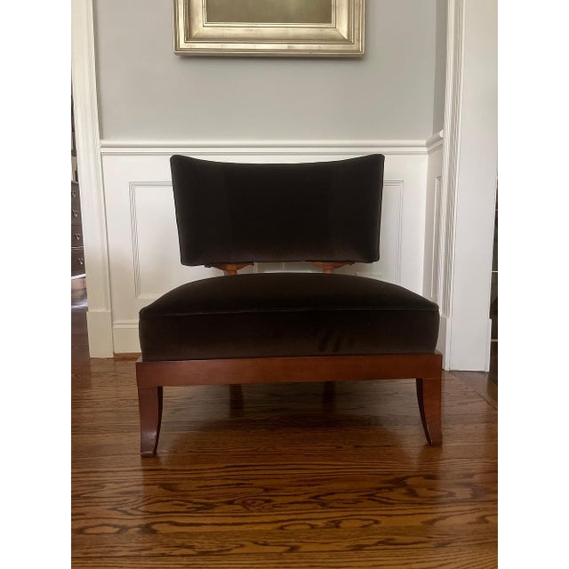 Late 20th Century Late 20th Century Barbara Barry for Baker Brown Velvet Low Lounge Chair For Sale - Image 5 of 10