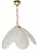 Mid-Century Modern Pendant Lamp in Opaque Satin Glass and Gilt Metal, Italy, 1970s For Sale