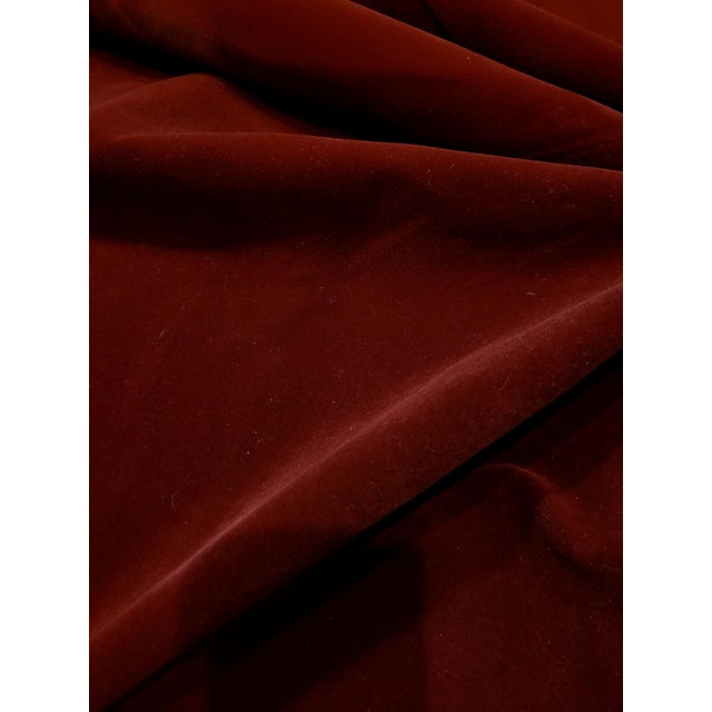 Traditional Pierre Frey "Chroma" Henna Deep Red Velvet: 6.5 Yards For Sale - Image 3 of 6