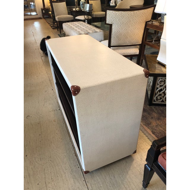 Custom Leather Wrapped Console Bookcase by Century Furnture | Chairish
