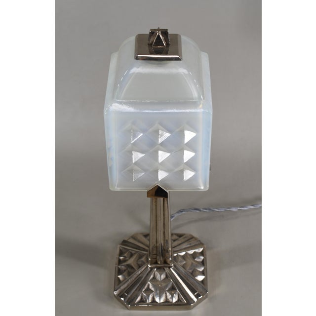 Baby Blue French Art Deco Lamp by Simonet & Dieupart 1930 France For Sale - Image 8 of 14
