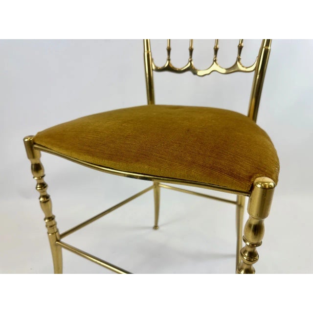 Mid-Century Brass Chiavarine Chair attributed to Giuseppe Gaetano Descalzi for Chiavari, 1960s For Sale - Image 10 of 13