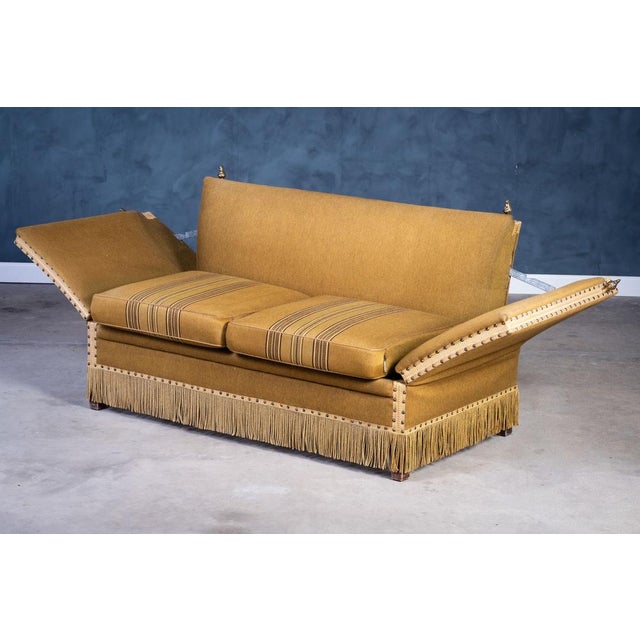 Textile Vintage Green and Yellow Velvet Knole Sofa, 1950s For Sale - Image 7 of 16