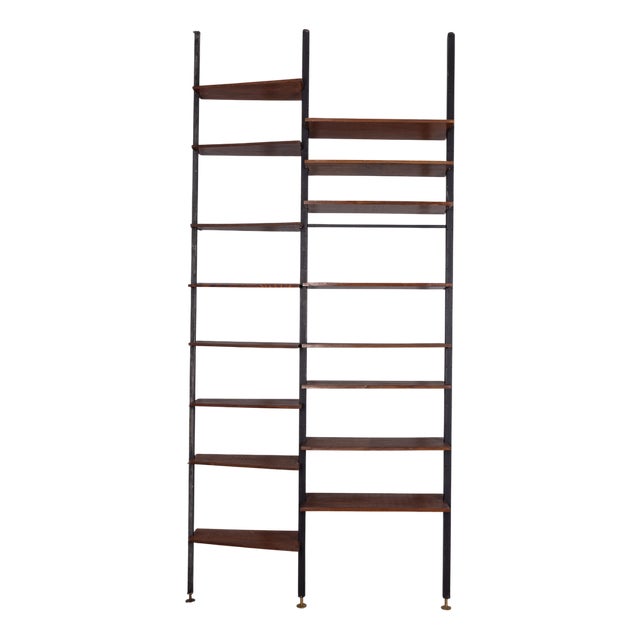 Vintage Terra-Cielo Bookcase in Metal and Wood, 1960s For Sale