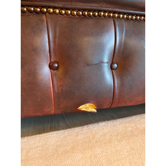 Animal Skin 1970s Oxblood Chesterfield Sofa For Sale - Image 7 of 9