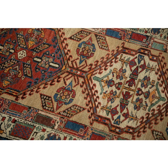 Sand 1930s Vintage Persian Serab Geometric Medallion Wool Rug Runner For Sale - Image 8 of 12