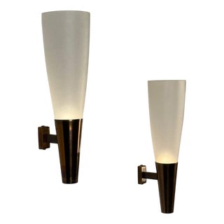 Large Model 1537 Wall Lights by Pietro Chiesa for Fontana Arte, 1940s, Set of 2 For Sale