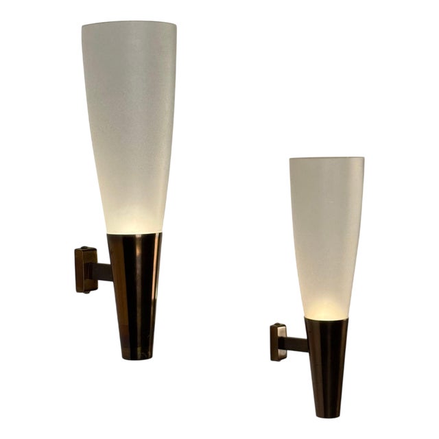 Large Model 1537 Wall Lights by Pietro Chiesa for Fontana Arte, 1940s, Set of 2 For Sale