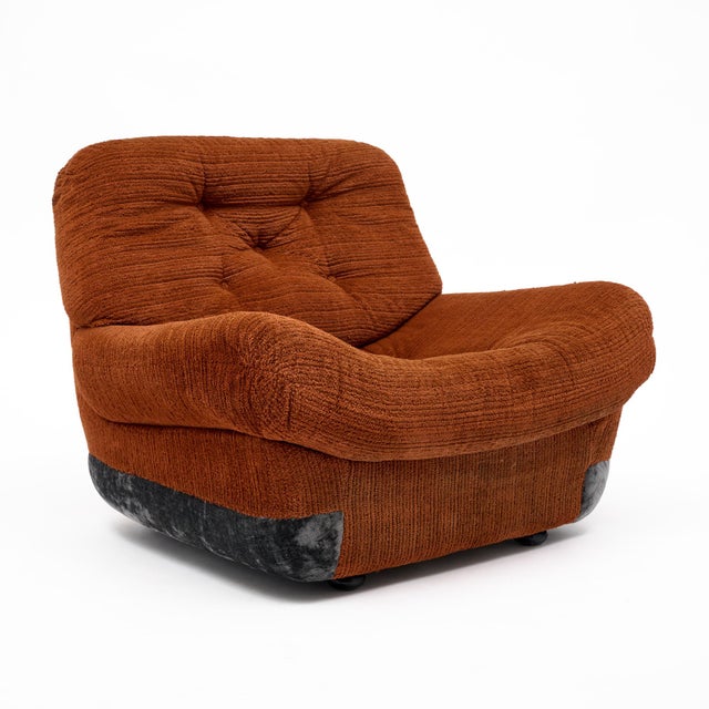 Pair of Vintage Ligne Roset Lounge Armchairs, France For Sale In Austin - Image 6 of 9
