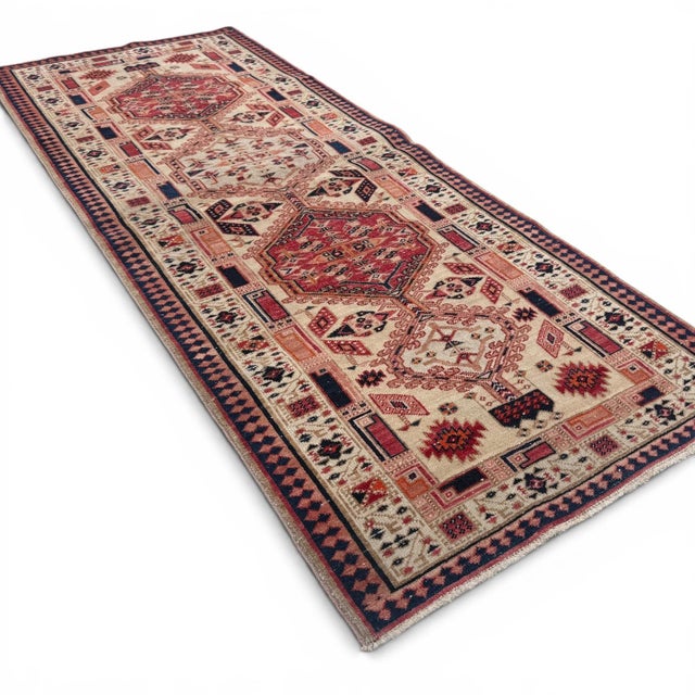 Persian Antique Persian Runner 3x7 – Serap Style Medallion For Sale - Image 3 of 4